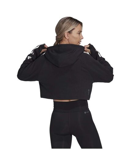 Sweat à capuche train essentials femme noir / blanc Adidas