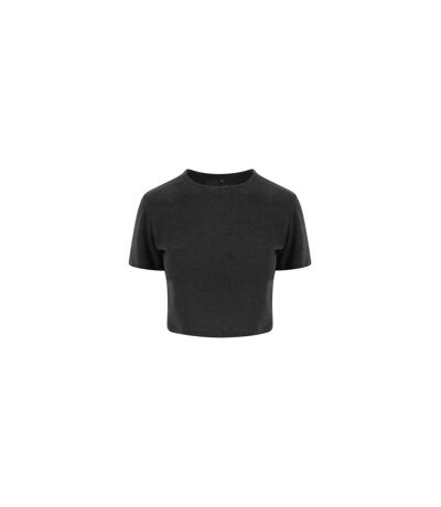 AWDis Just Ts Womens Girlie Tri-Blend Cropped T-Shirt (Heather Black) - UTPC3585