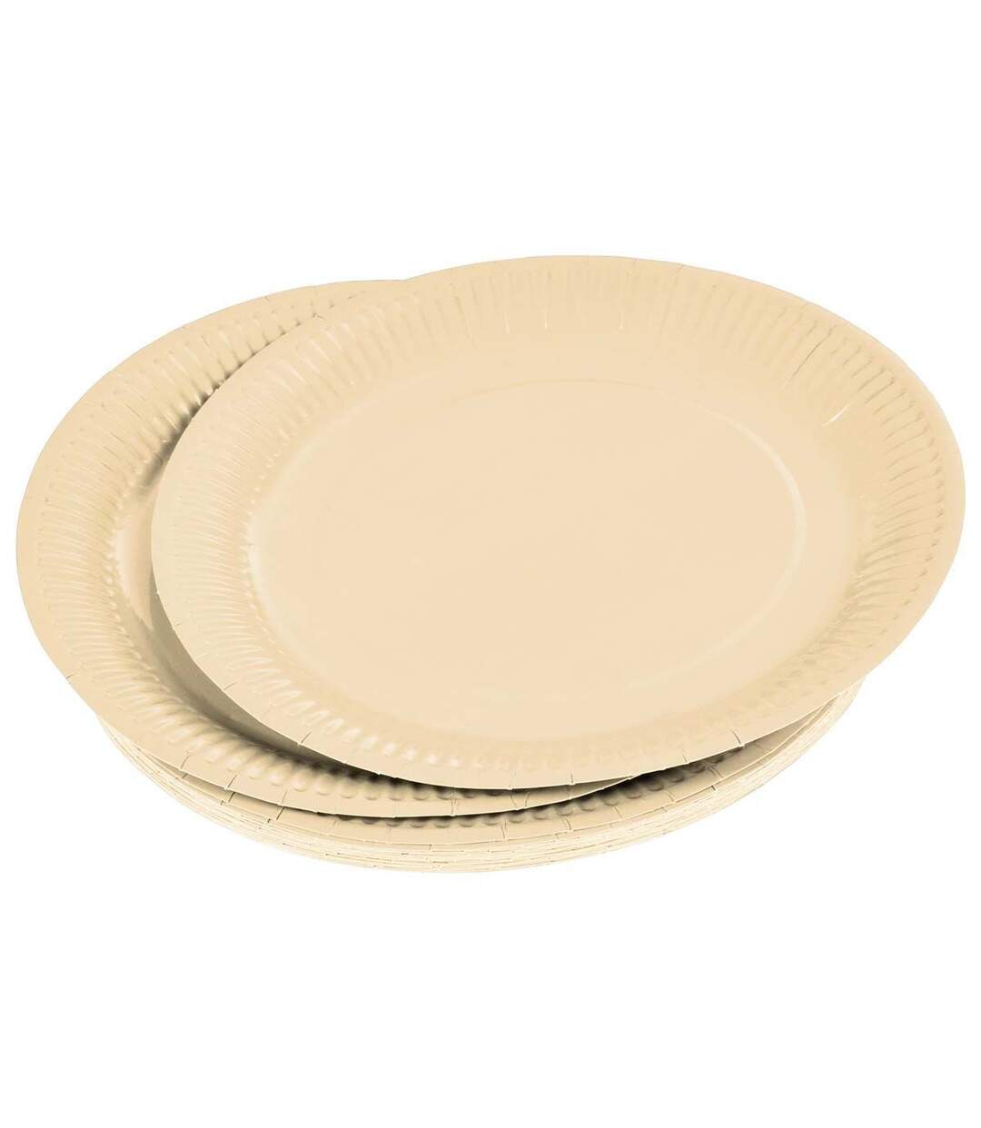 Lot de 20 Assiettes en Carton Vitamine 23cm Crème-1