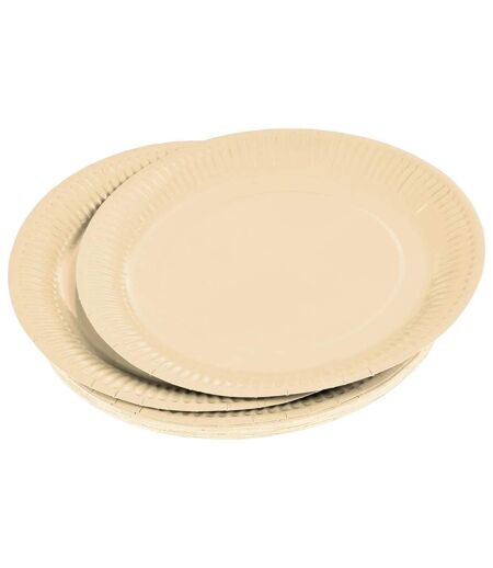 Lot de 20 Assiettes en Carton Vitamine 23cm Crème