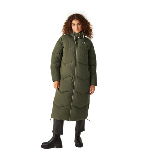 Womens/ladies Christian Lacroix Milhaud Longline Puffer Jacket Dark Khaki Regatta