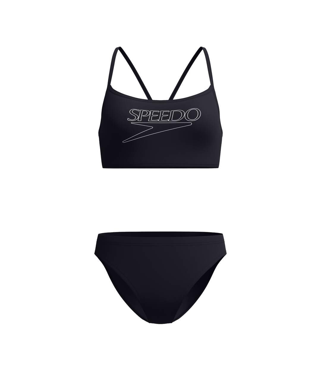 Maillot De Bain 2 Pièces Motif/style Logo Femme Noir Speedo-2