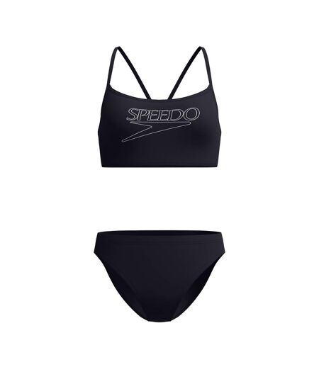 Maillot De Bain 2 Pièces Motif/style Logo Femme Noir Speedo