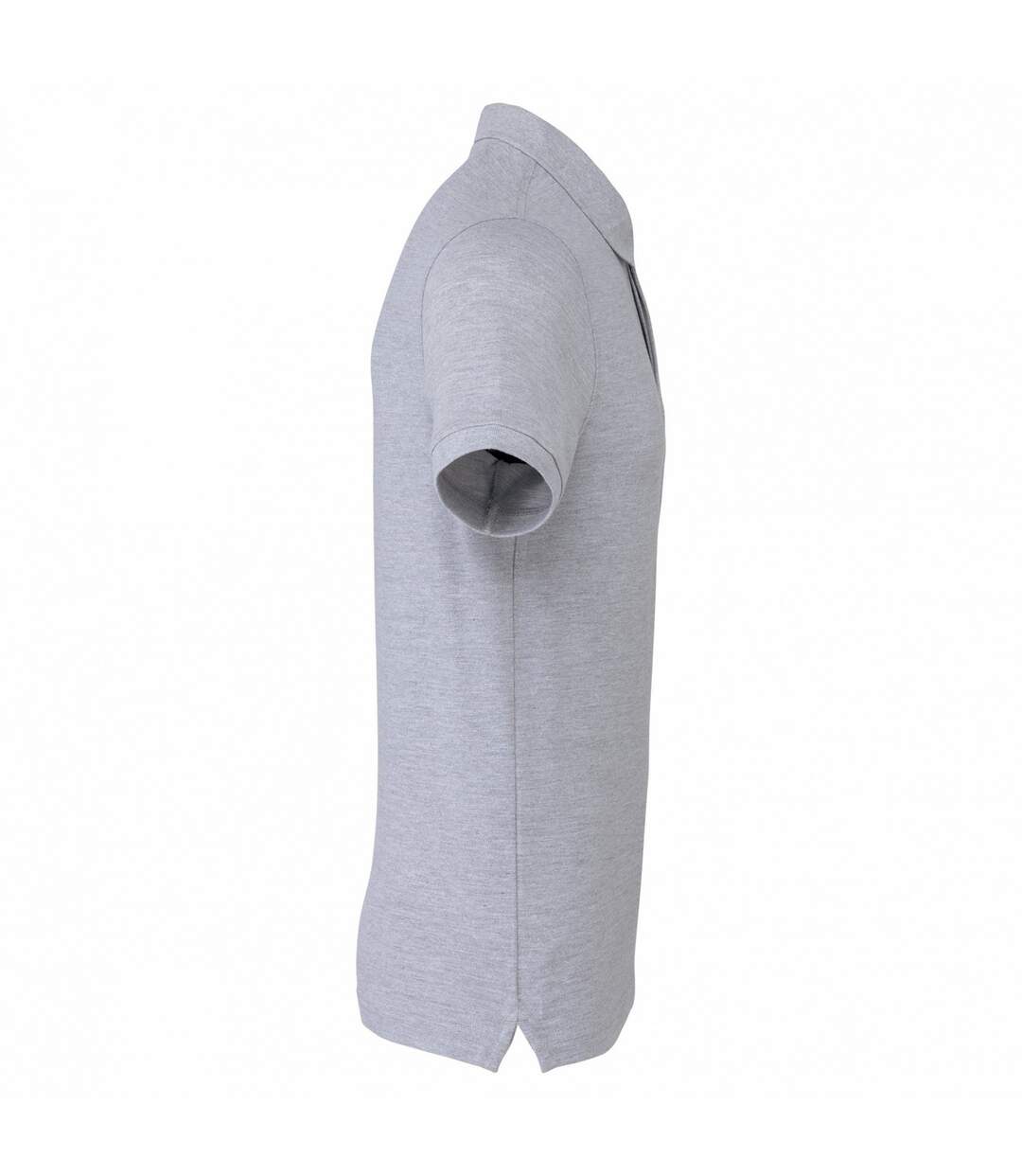 Mens Piqué Stud Front Polo Shirt Oxford Grey Kariban-3