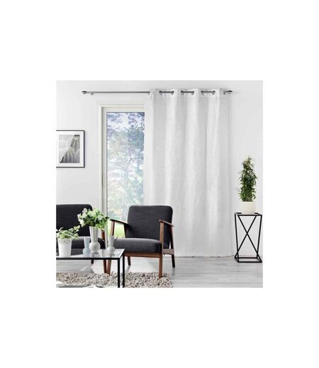 Rideau à Œillets Jacquard Floriss 140x280cm Blanc