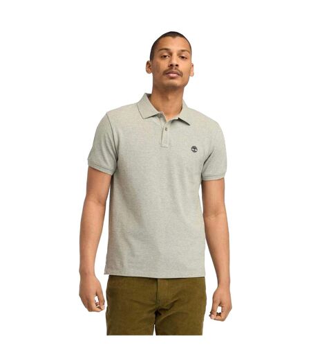Mens Oyster River Logo Short-sleeved Polo Shirt Grey Timberland