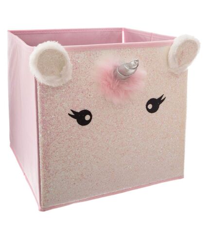 Bac de rangement Licorne Rose