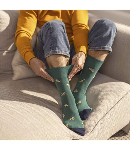 6 paires de chaussettes à motifs non élastiques pour hommes