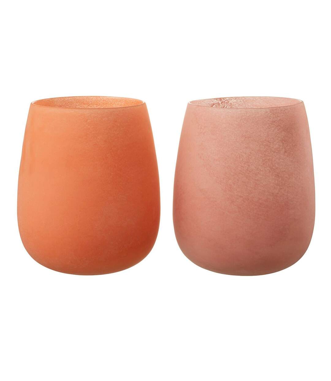 Vase Déco en Verre Givré 27cm Rose-4