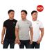 Pack Of 3  Mens Embroidered Logo T-shirt  Black Grey White DKNY-1