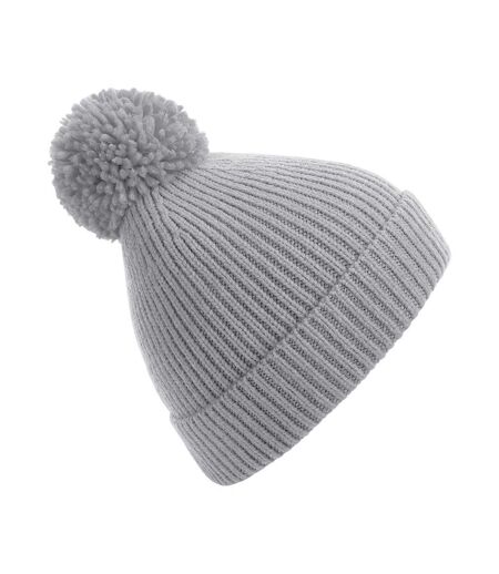 Bonnet à pompon unisexe gris clair Beechfield