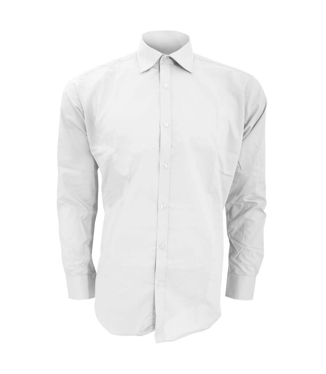 Chemise coupe cintrée à manches longues homme blanc Kustom Kit-1