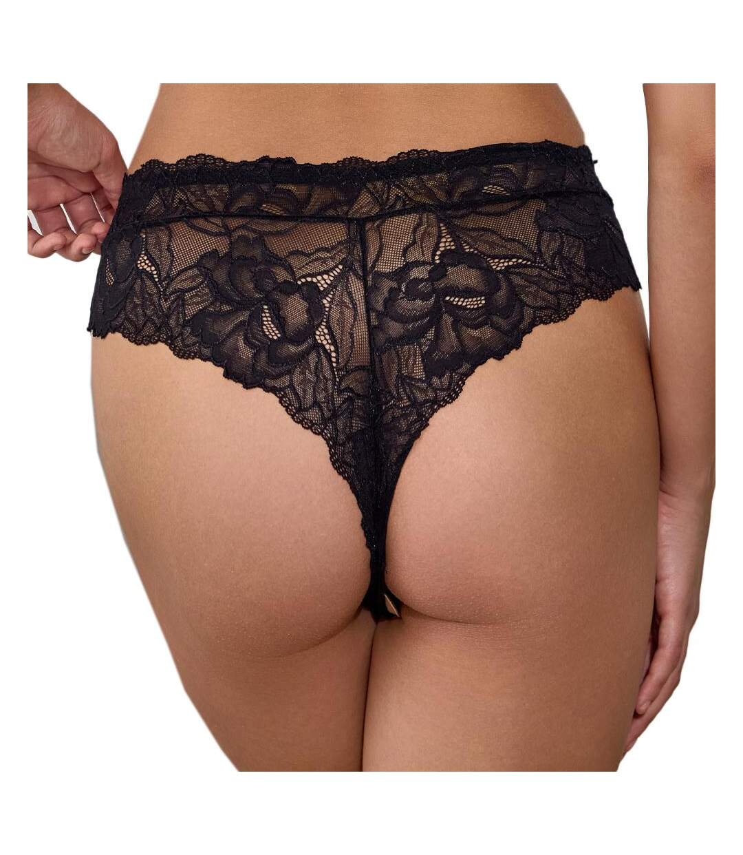 Tanga noir femme les petites bombes nila - l-2