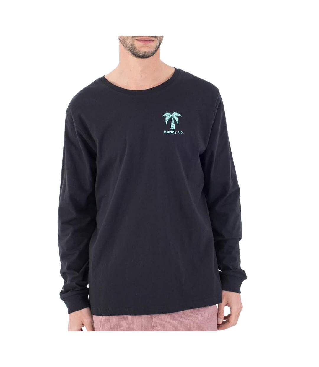 T-shirt manches longues noir homme hurley evd checker-1