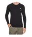 T-shirt Manches Longues Motif/style Logo Triangulaire Homme Noir Vif Guess-1