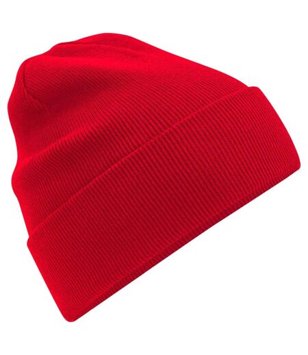 Bonnet À Revers En Coton Biologique Original Rouge Beechfield