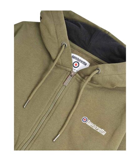 Veste À Capuche Homme Vert Kaki Noir Lambretta