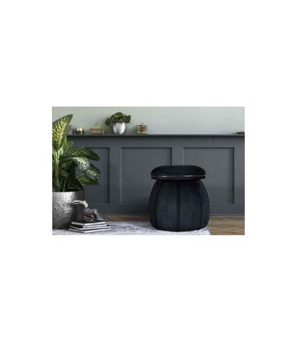 Tabouret Rond Design Corin 55cm Noir & Gris