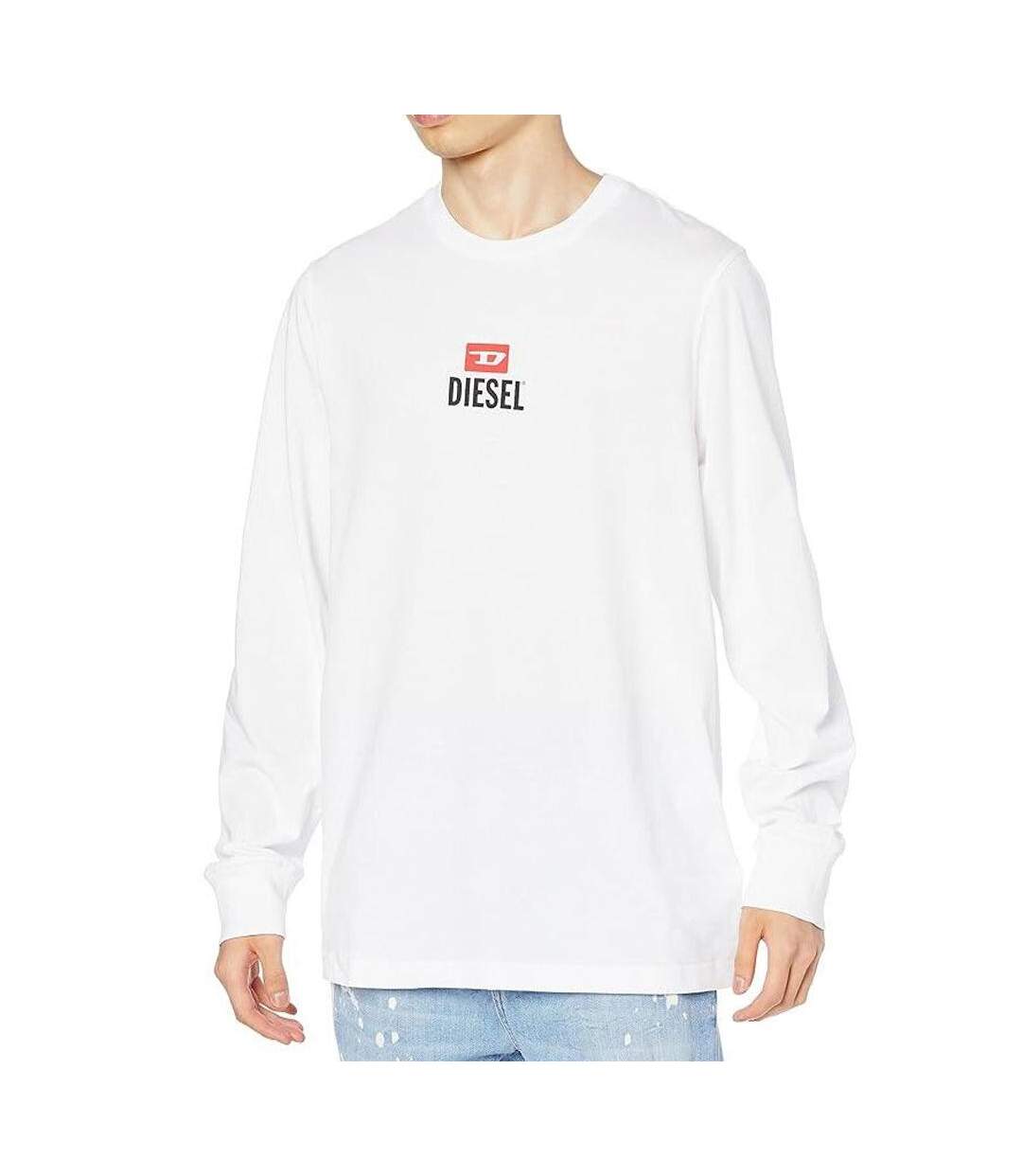 T-shirt Manches Longues Blanc Homme Diesel Small - L-1