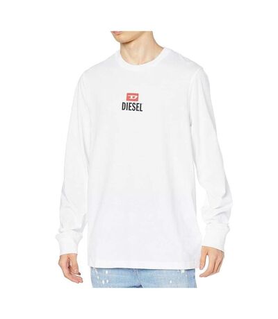 T-shirt Manches Longues Blanc Homme Diesel Small - L