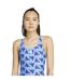 Womens/ladies All Over Logo One Piece Swimsuit Blue Adidas-4