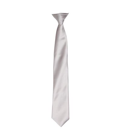 Premier Unisex Adult Satin Tie (Silver) (One Size)