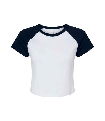 T-shirt court femme blanc / bleu marine Bella + Canvas Bella + Canvas