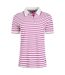 Womens/ladies janely striped pique polo shirt dark raspberry Weird Fish-1