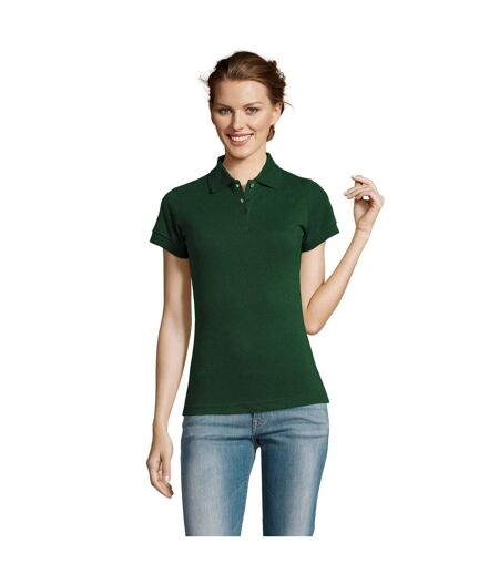 SOLs Womens/Ladies Prime Pique Polo Shirt (Bottle Green)