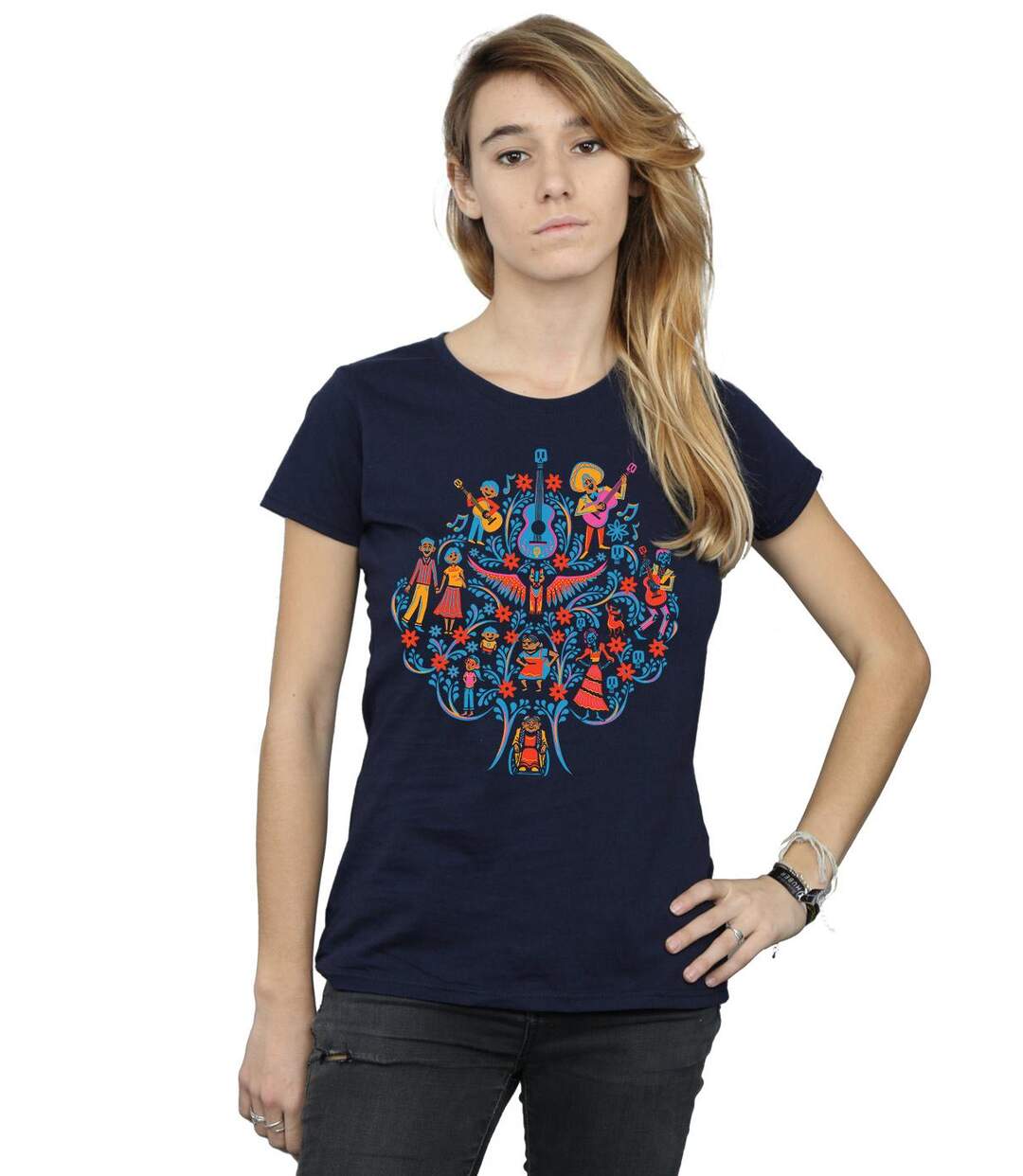 Disney - T-shirt COCO TREE PATTERN - Femme (Bleu marine) - UTBI14325-2