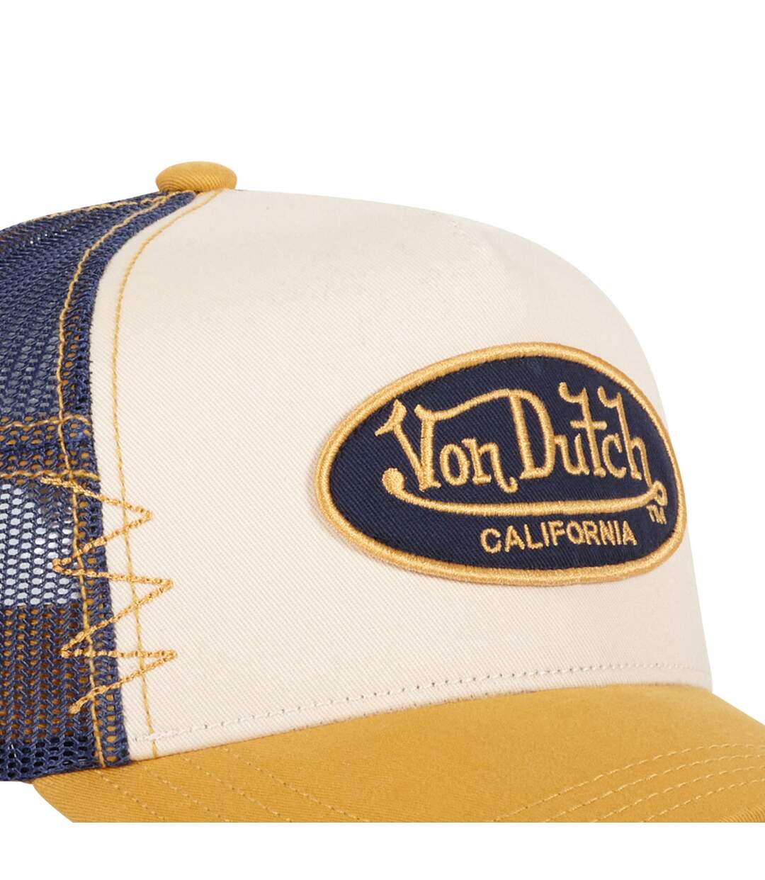 Casquette trucker avec filet effet usé et patch brodé Used Vondutch-3