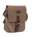 Sacoche bandoulière homme en toile et cuir beige - multi-poches, poignée et bandoulière réglable-5