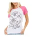 Womens/ladies Lettering Contrast Sleeves T-shirt White Coral Brave Soul-2