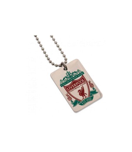 Liverpool FC Enamel Crest Dog Tag And Chain (Silver) (One Size)