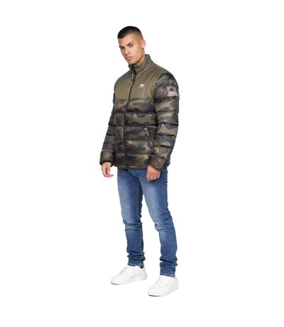 Mens Carlito Camo Oversized Padded Jacket Olive Born Rich