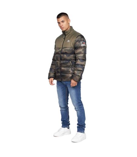 Mens Carlito Camo Oversized Padded Jacket Olive Born Rich