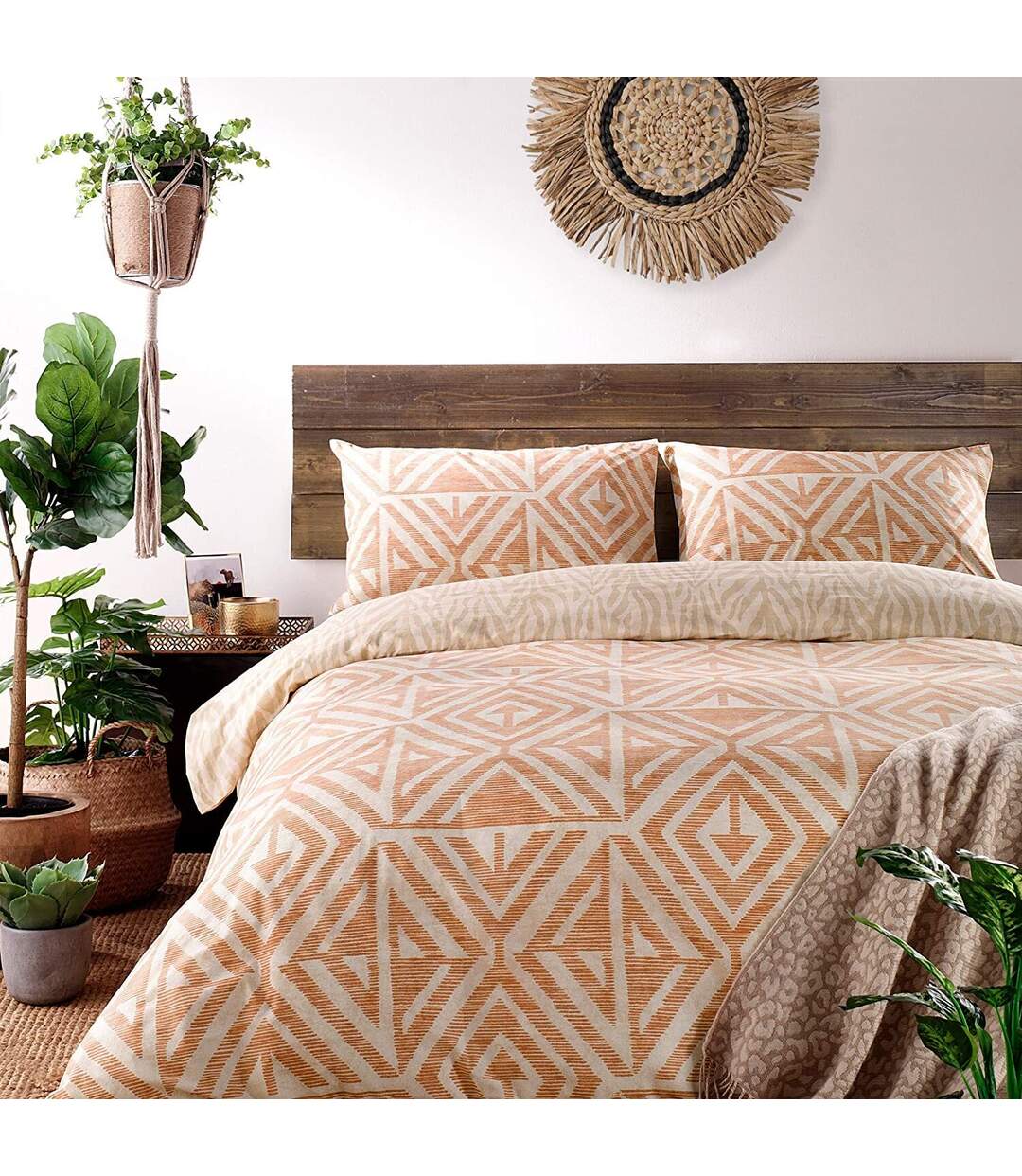 Tanza global geometric duvet set terracotta Furn