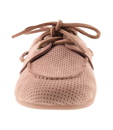 Womens/ladies Perforated Slim Boat Shoes Amaretto Sperry