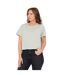 Womens/ladies Crew Neck Boxy Crop T-shirt Green Be You-2