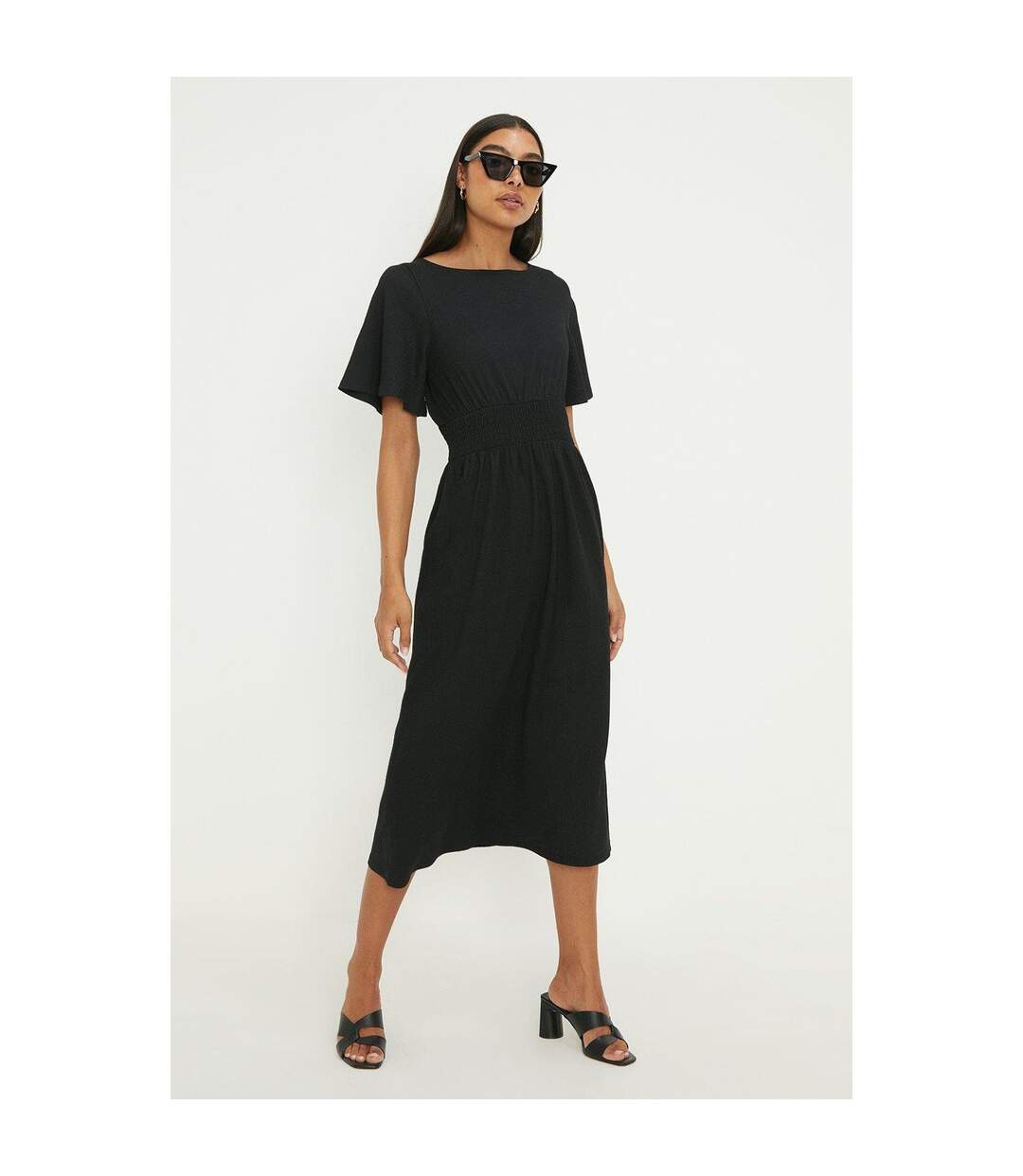 Robe mi-longue femme noir Dorothy Perkins-1