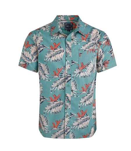 Mens faraway leaves organic cotton shirt mineral blue Weird Fish