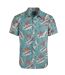Mens faraway leaves organic cotton shirt mineral blue Weird Fish-1