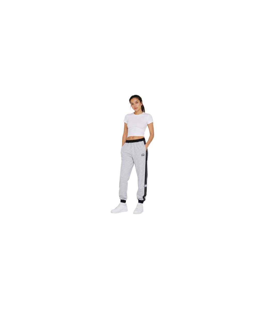 Womens/ladies Lum Fleece Joggers White Marl Ellesse-1