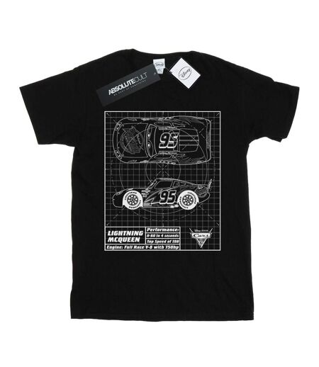 Disney - T-shirt CARS LIGHTNING MCQUEEN BLUEPRINT - Femme (Noir) - UTBI16072