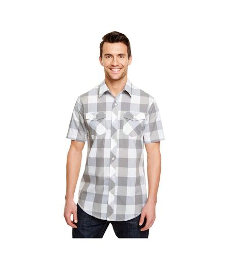 Chemise Motif/style À Carreaux Buffalo Homme Gris Blanc Burnside