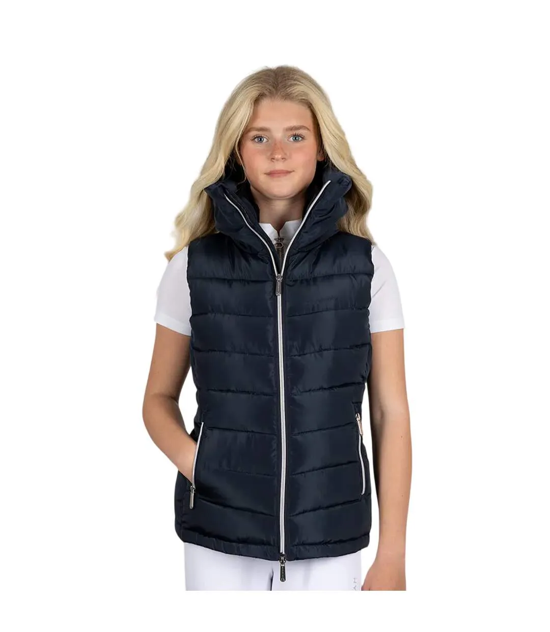 Womens/ladies Melrose Quilted Jacket Navy Coldstream-1