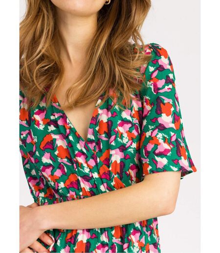 Robe courte à motifs taille élastiquée