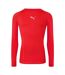 Mens Liga Long-sleeved T-shirt Red Puma-1