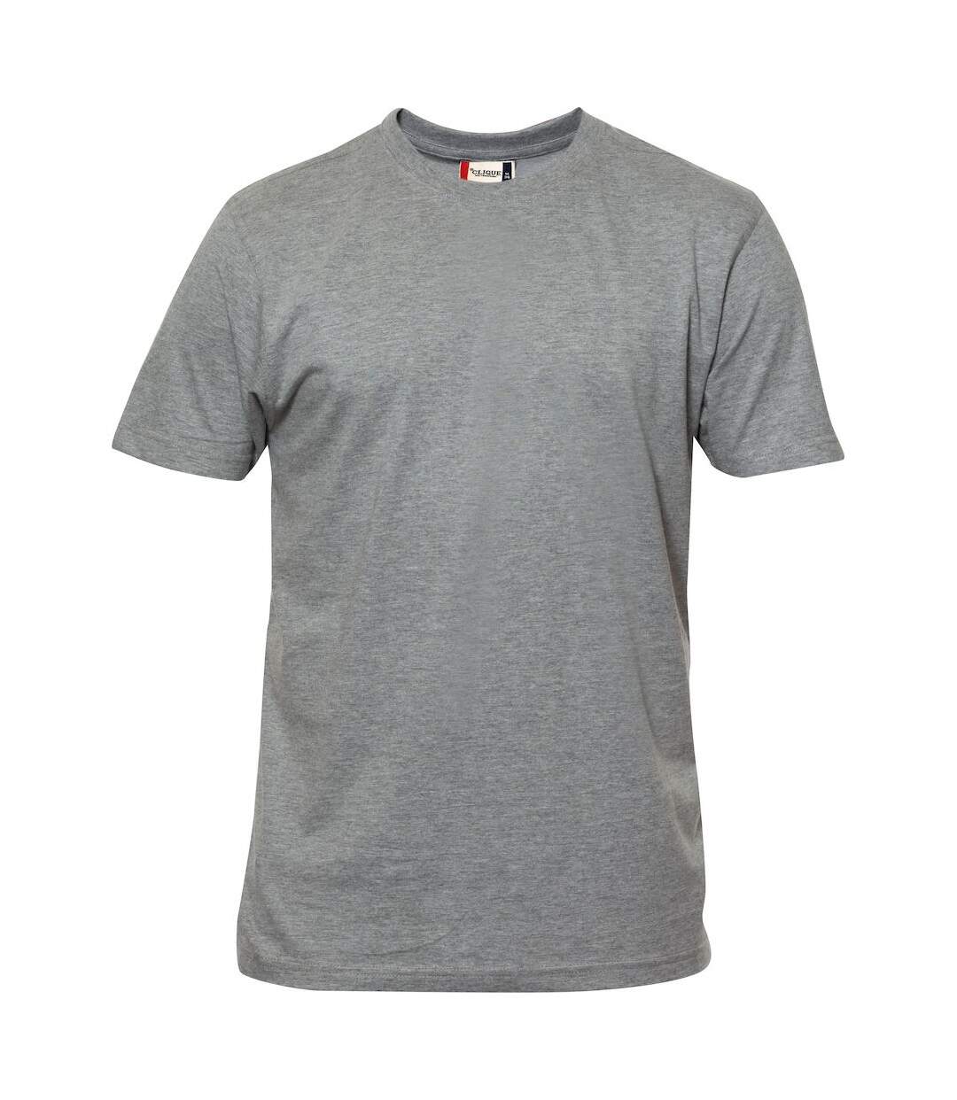 Mens Premium Melange T-shirt Grey Melange Clique-1