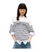 Womens/ladies Striped Ribbed Crew Neck Sweatshirt Antique White Tommy Jeans-4